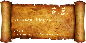 Patzauer Etelka névjegykártya